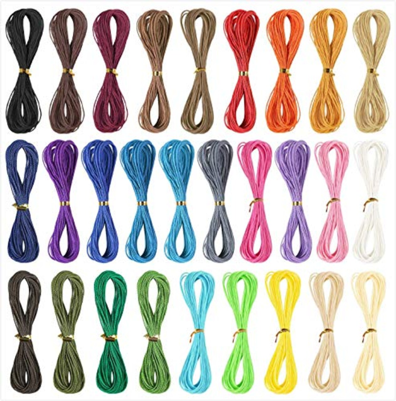 35 Colors 1 mm Waxed Polyester Cord Bracelet Cord Wax Coated Thread for Jewelry Making Waxed String for Bracelet Making10m for Each Color